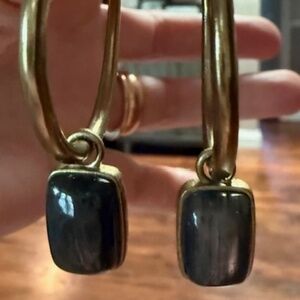 Earrings with green stones